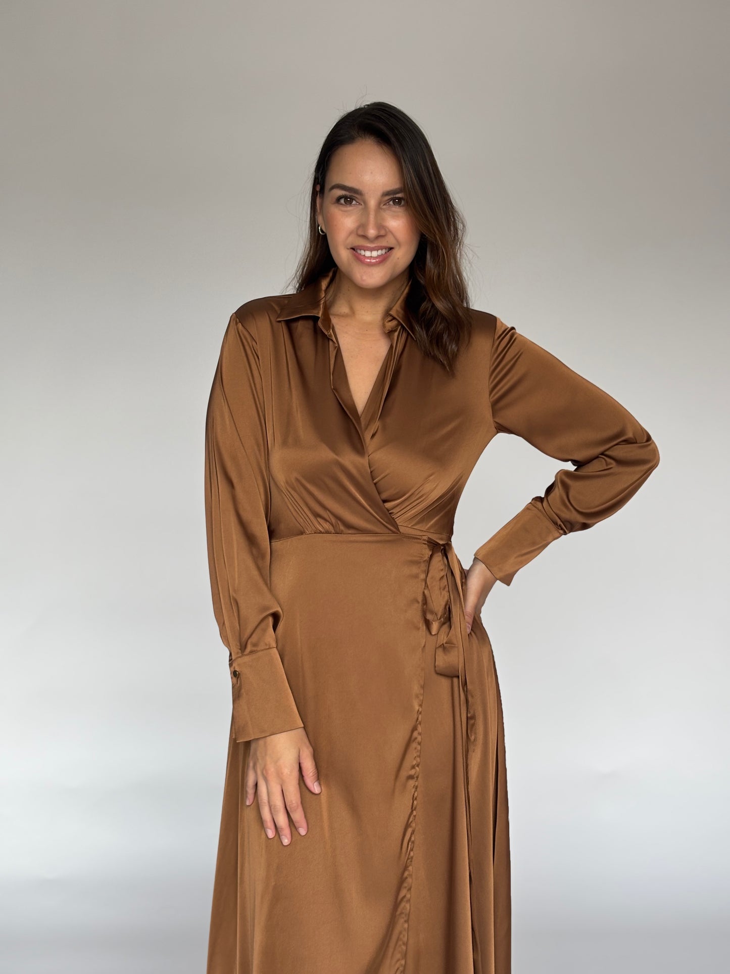 VESTIDO CAMISERO CAFE 30064