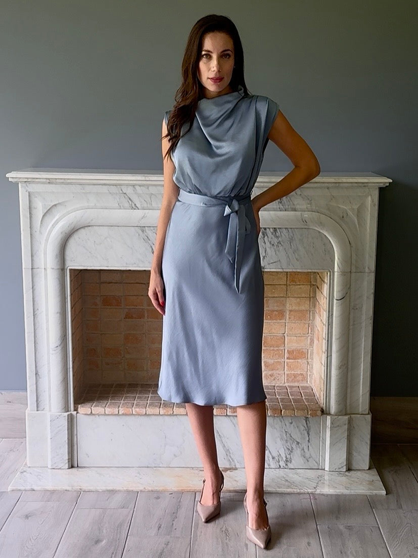 VESTIDO MIDI AZUL D9660