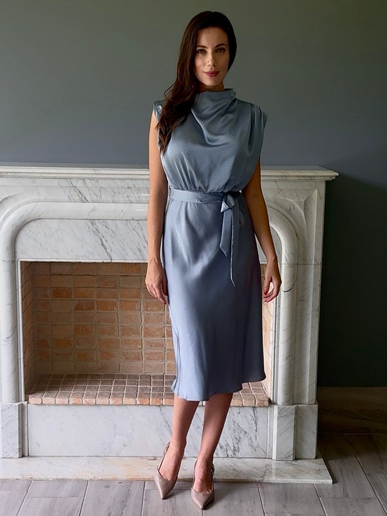 VESTIDO MIDI AZUL D9660