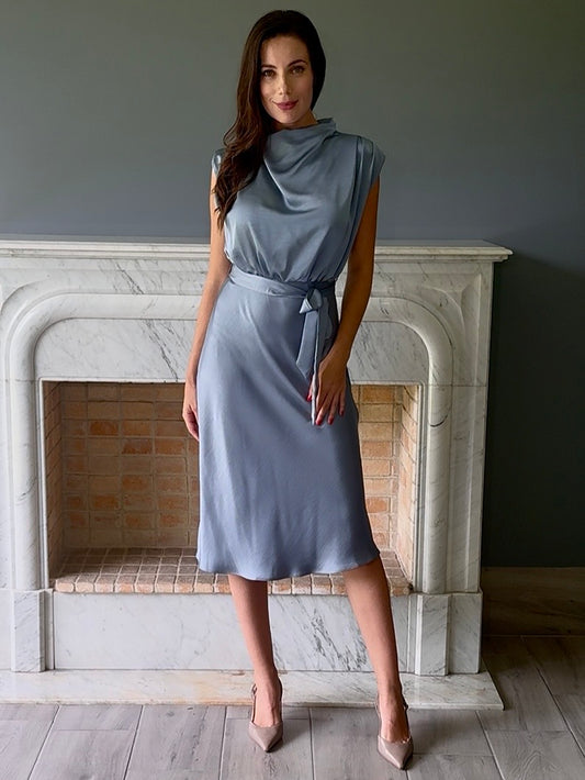VESTIDO MIDI AZUL D9660