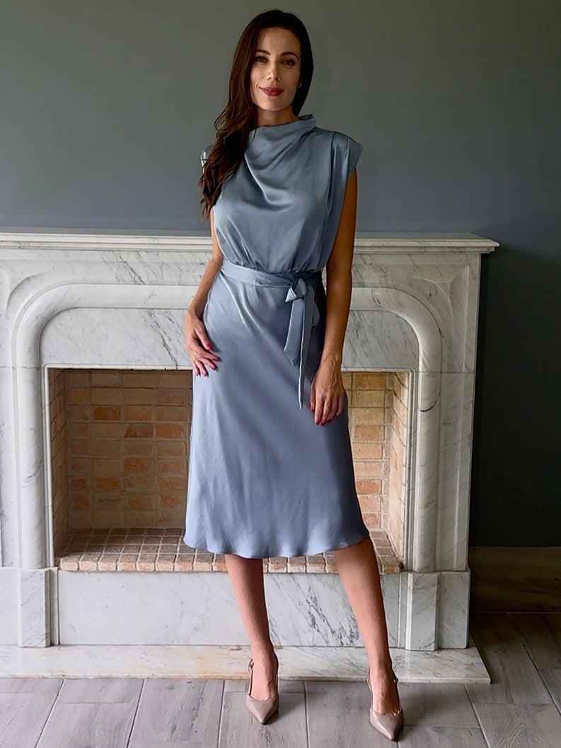 VESTIDO MIDI AZUL D9660