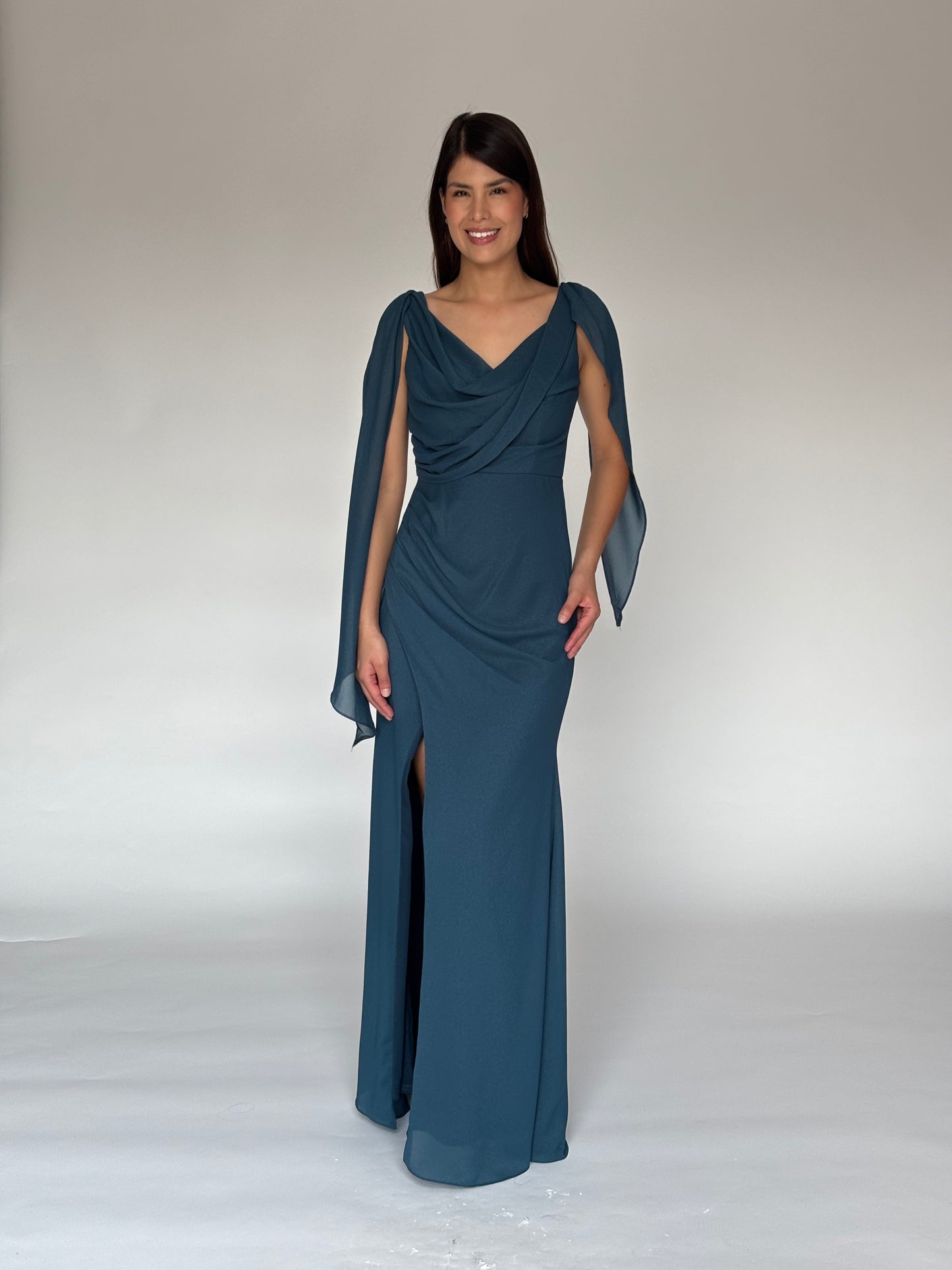 VESTIDO LARGO AZUL M2964