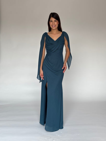VESTIDO LARGO AZUL M2964
