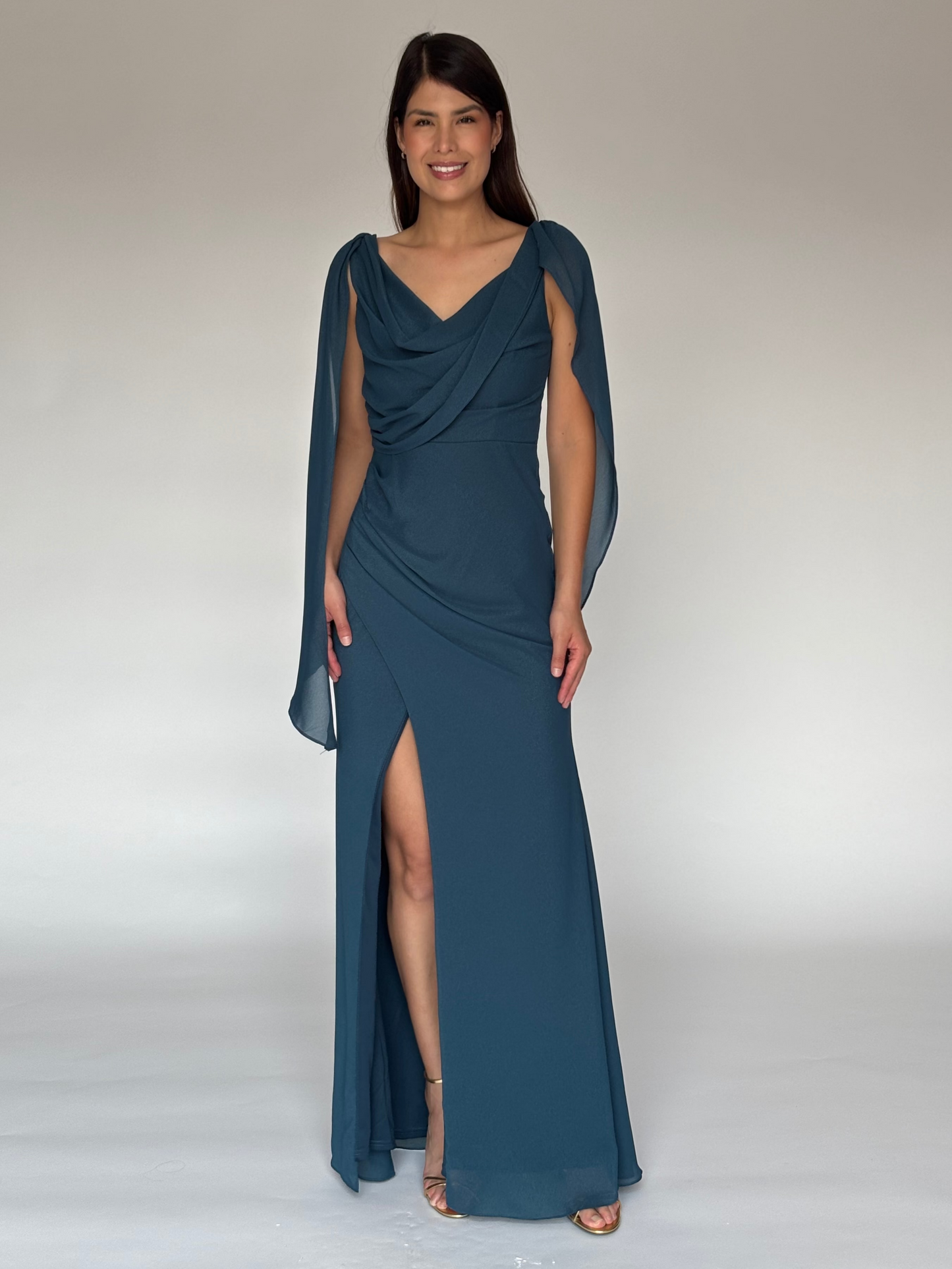 VESTIDO LARGO AZUL M2964