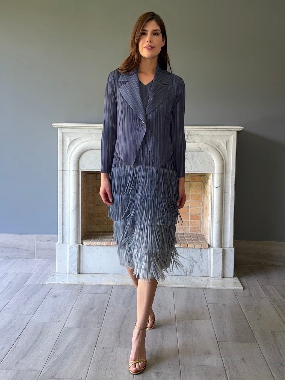 VESTIDO MIDI AZUL SE302