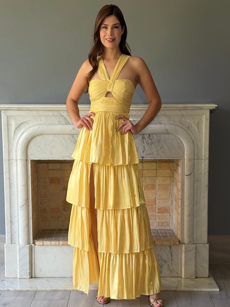 VESTIDO LARGO AMARILLO 3418