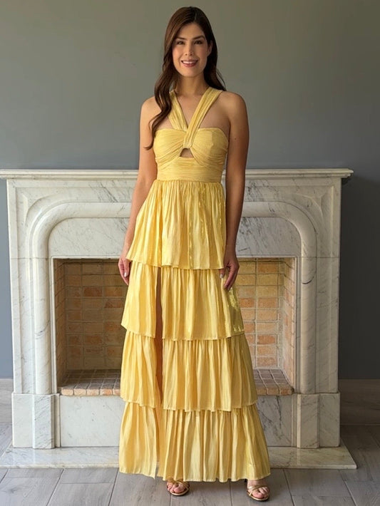 VESTIDO LARGO AMARILLO 3418