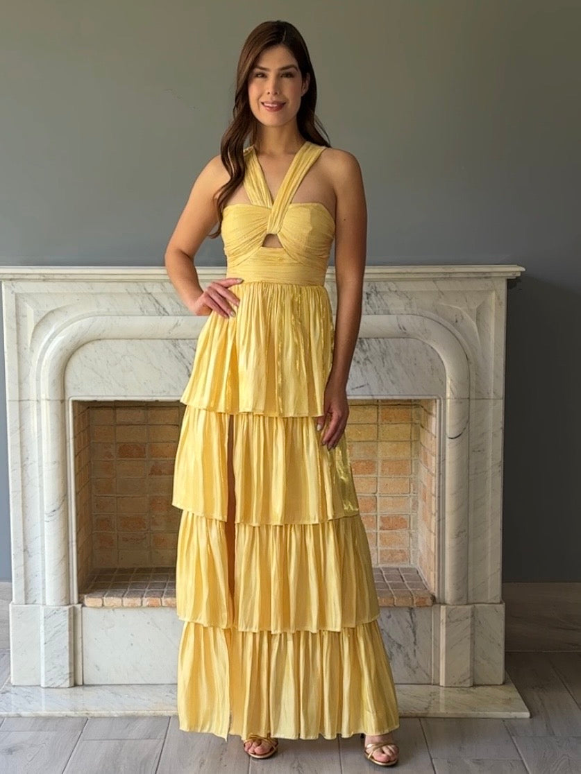 VESTIDO LARGO AMARILLO 3418