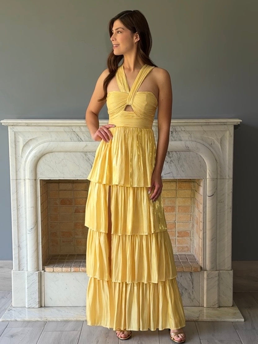 VESTIDO LARGO AMARILLO 3418