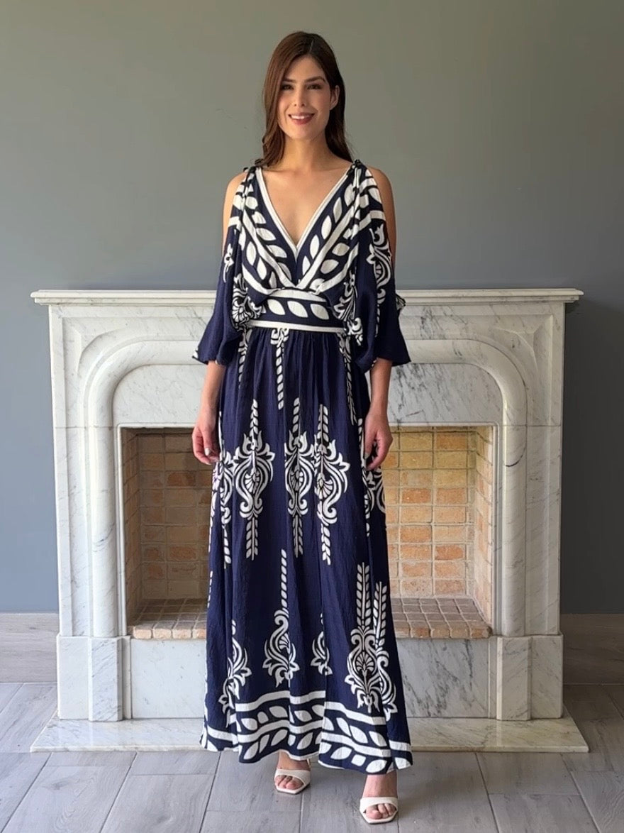 VESTIDO ESTAMPADO AZUL 3147H