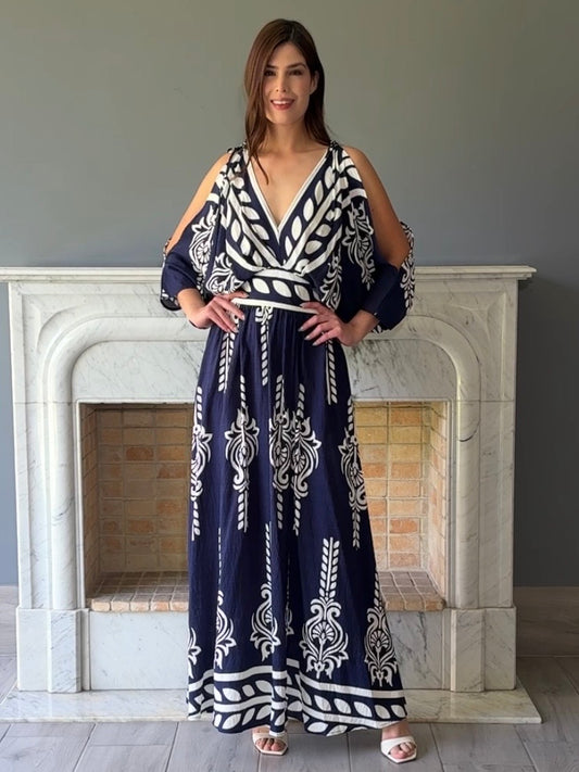 VESTIDO ESTAMPADO AZUL 3147H