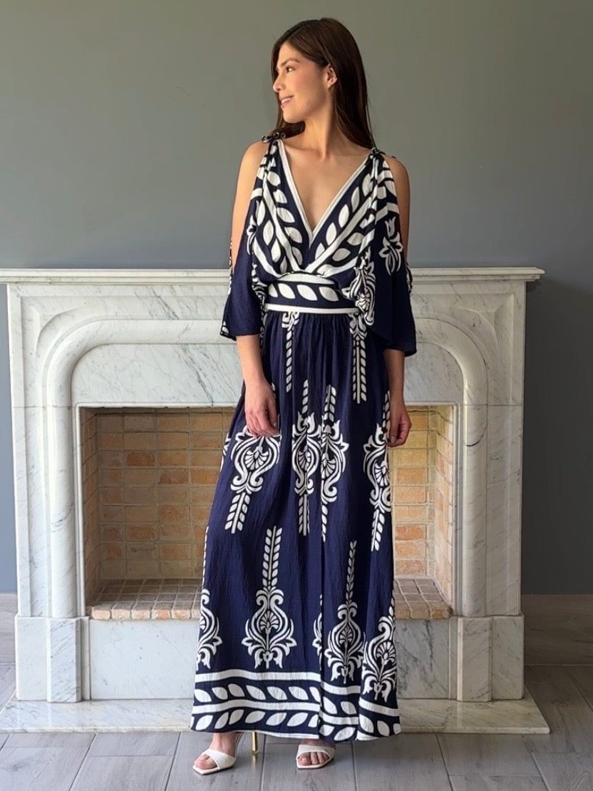 VESTIDO ESTAMPADO AZUL 3147H