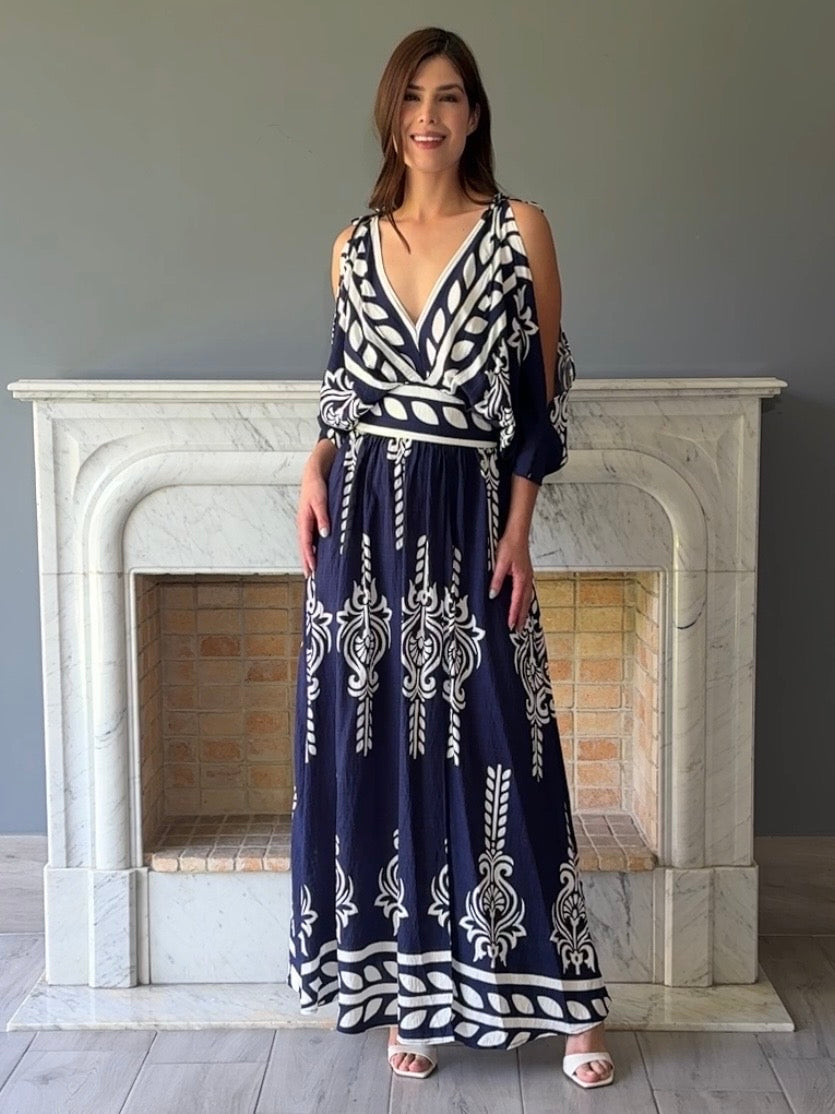 VESTIDO ESTAMPADO AZUL 3147H
