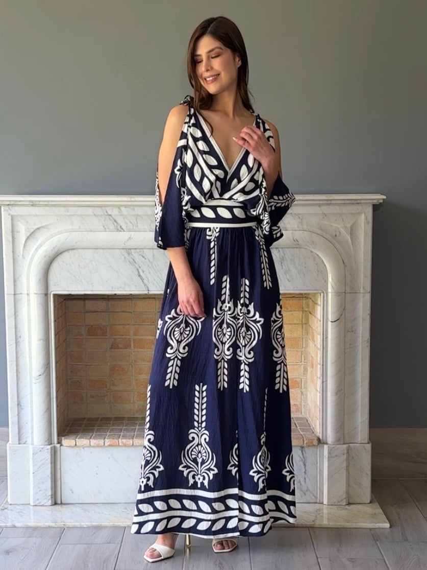 VESTIDO ESTAMPADO AZUL 3147H