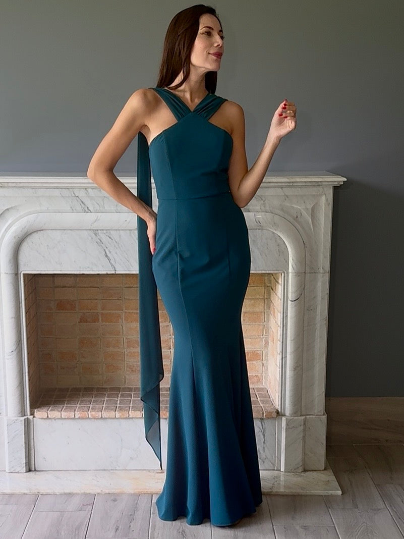 VESTIDO LARGO VERDE 25181