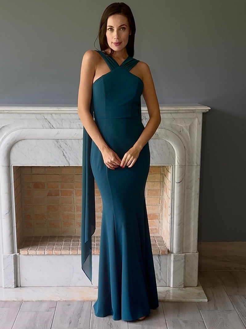 VESTIDO LARGO VERDE 25181