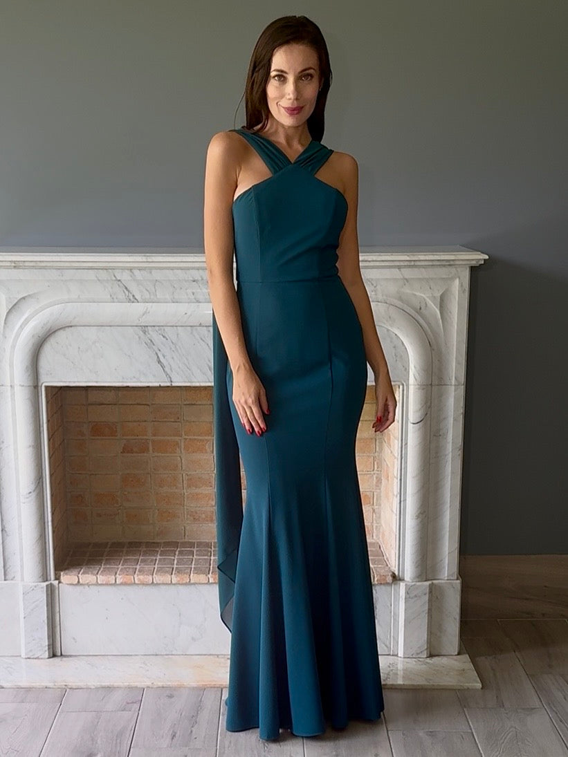 VESTIDO LARGO VERDE 25181