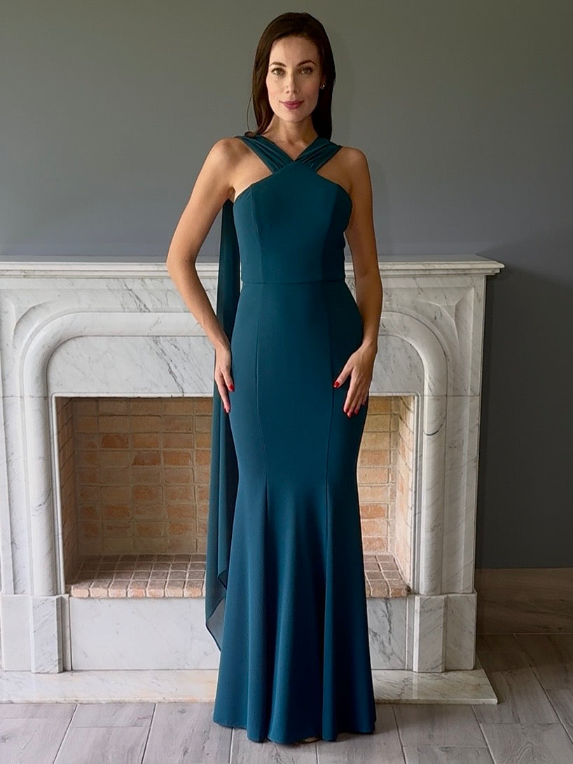 VESTIDO LARGO VERDE 25181