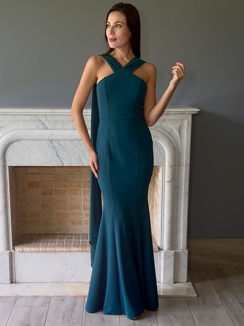 VESTIDO LARGO VERDE 25181