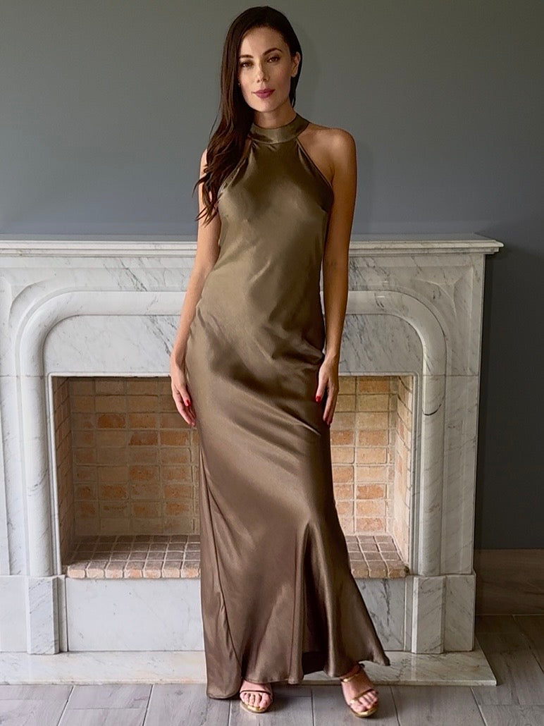 VESTIDO LARGO VERDE N2330