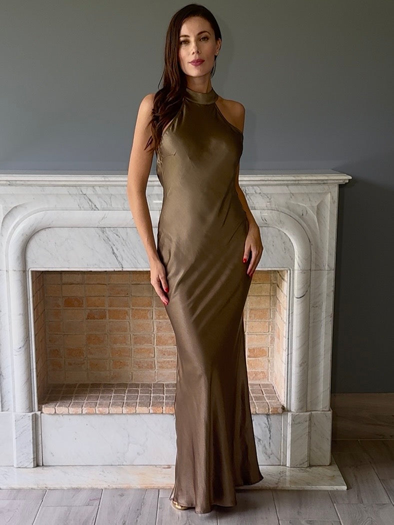 VESTIDO LARGO VERDE N2330