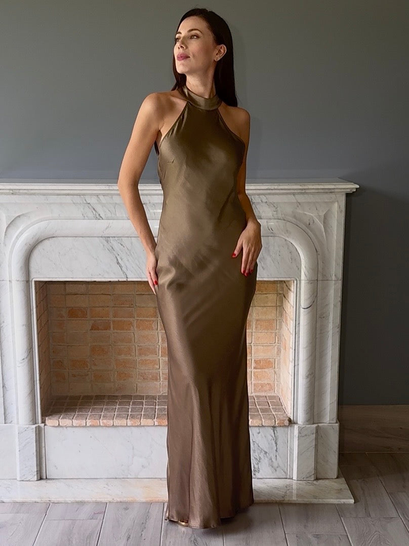VESTIDO LARGO VERDE N2330