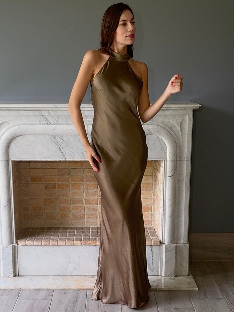 VESTIDO LARGO VERDE N2330