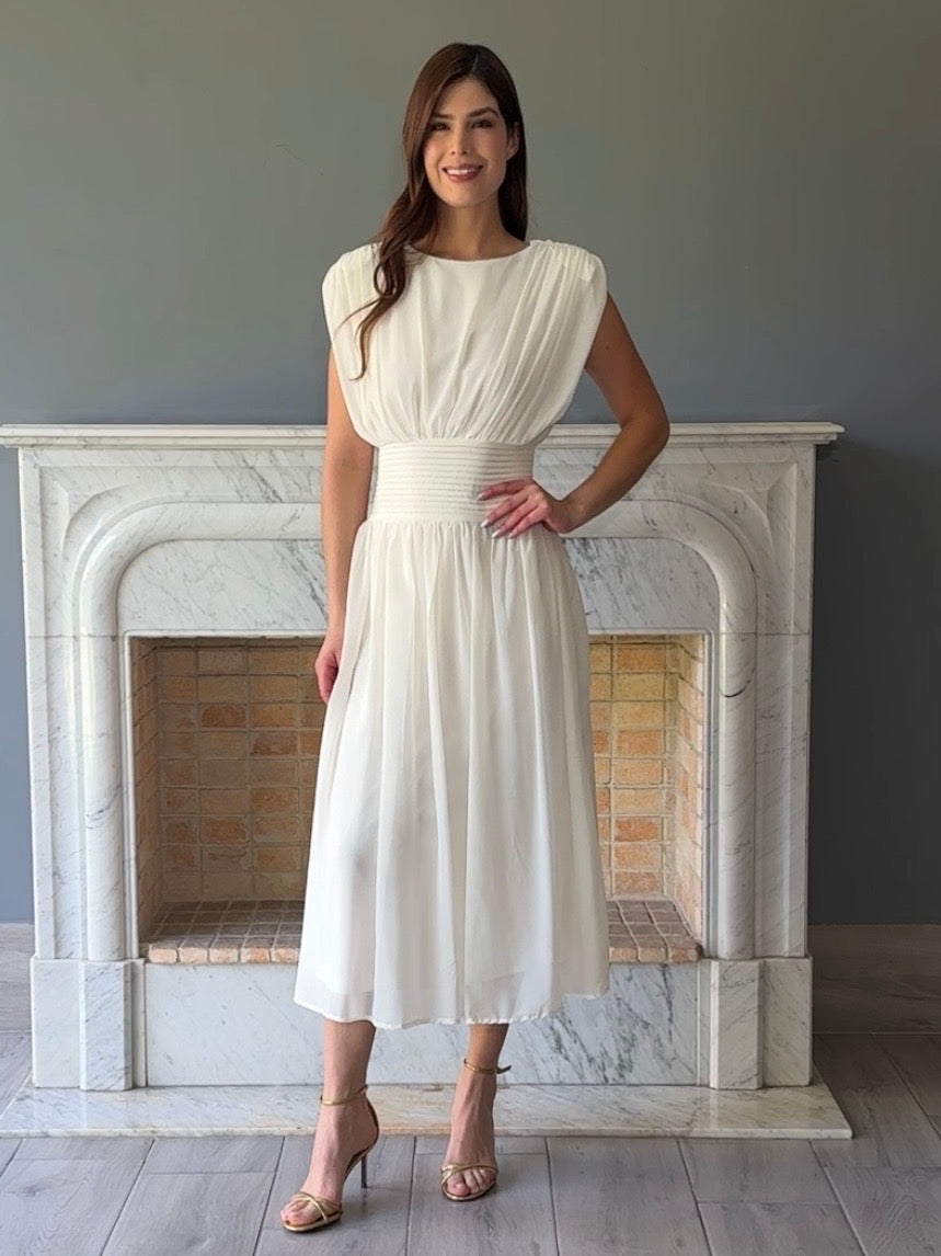 VESTIDO MIDI BLANCO H7256