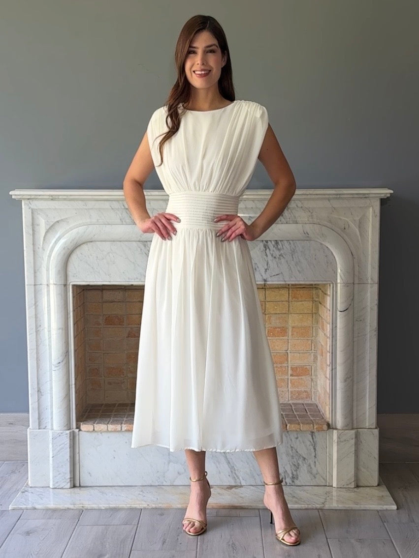 VESTIDO MIDI BLANCO H7256