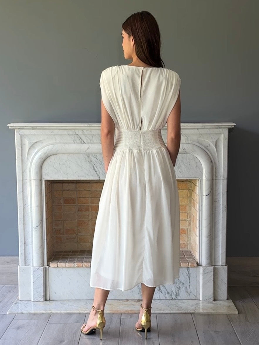 VESTIDO MIDI BLANCO H7256