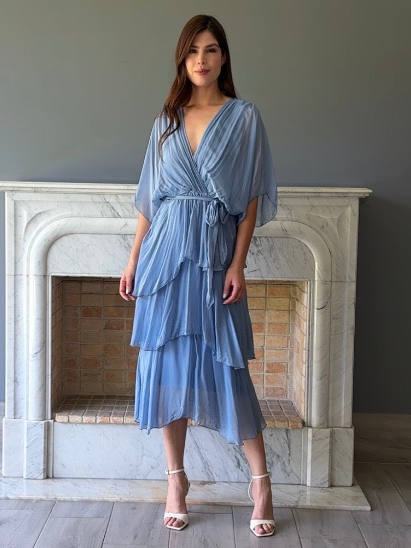 VESTIDO MIDI AZUL Z7070
