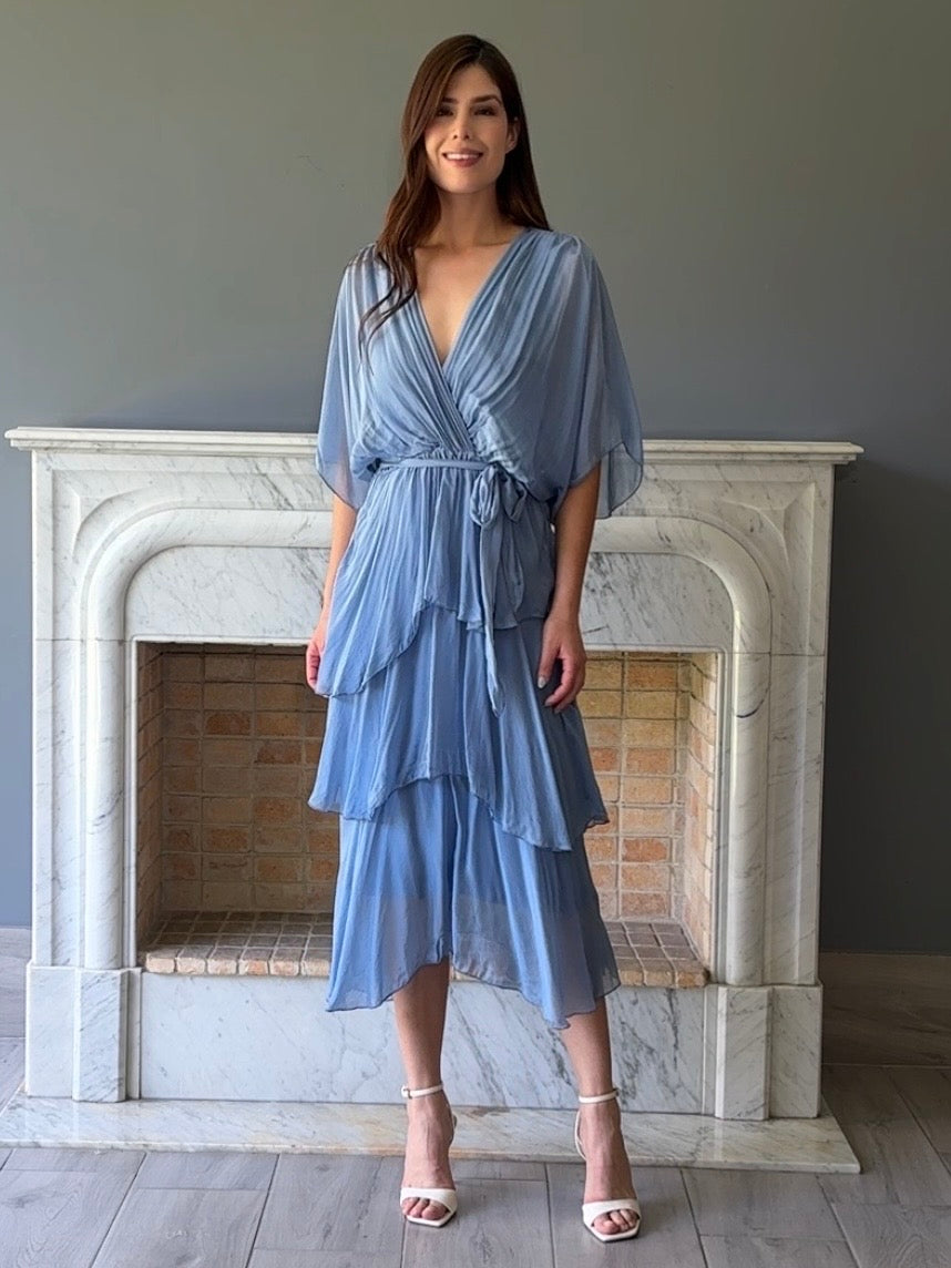VESTIDO MIDI AZUL Z7070