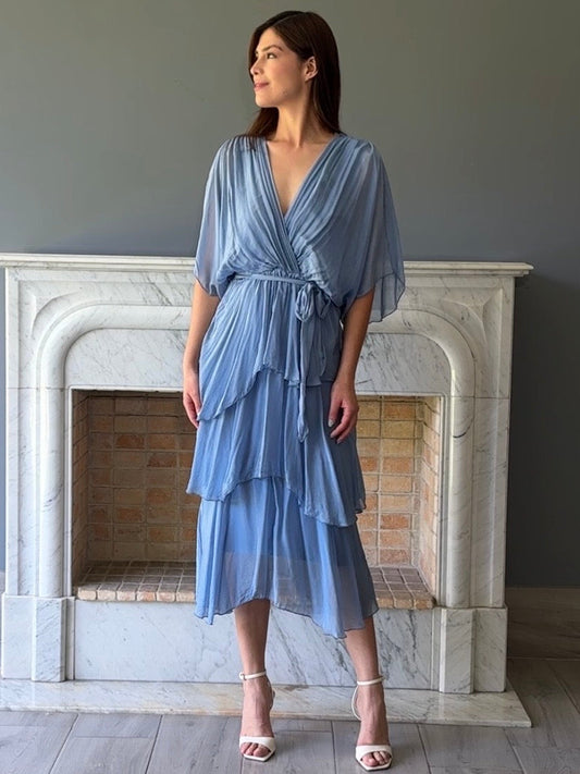 VESTIDO MIDI AZUL Z7070