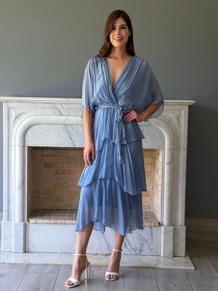 VESTIDO MIDI AZUL Z7070