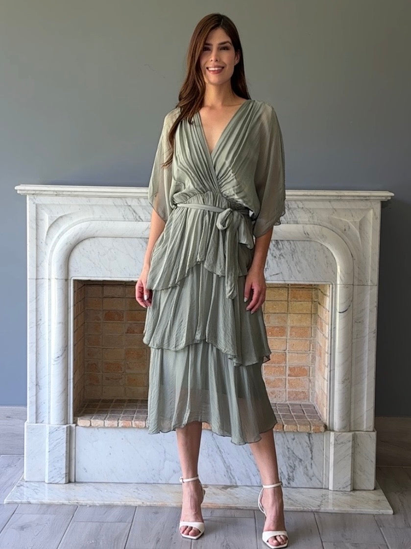 VESTIDO MIDI VERDE Z7070