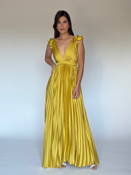 VESTIDO LARGO AMARILLO 2905