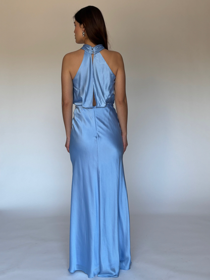 VESTIDO LARGO AZUL M2277