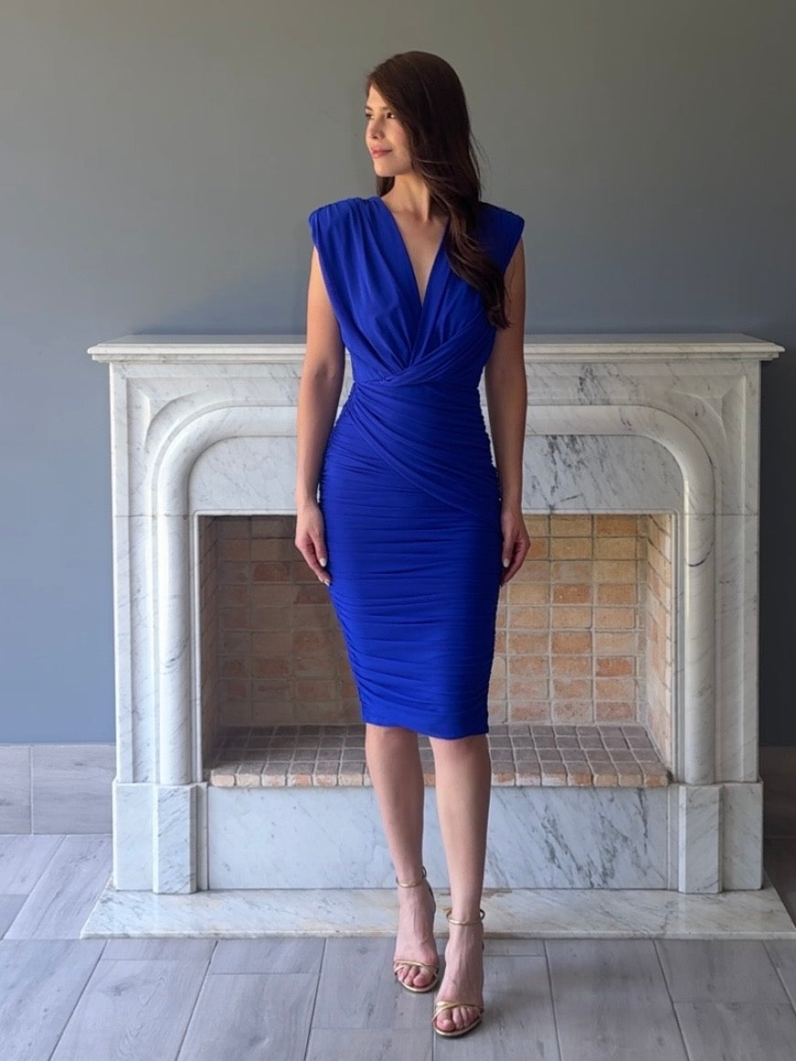 VESTIDO MIDI AZUL C6897
