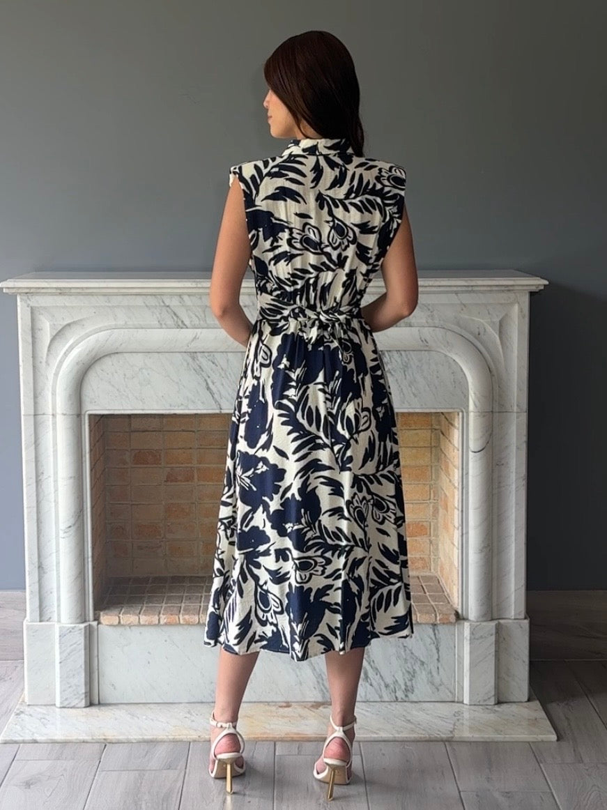 VESTIDO MIDI ESTAMPADO AZUL 2281H