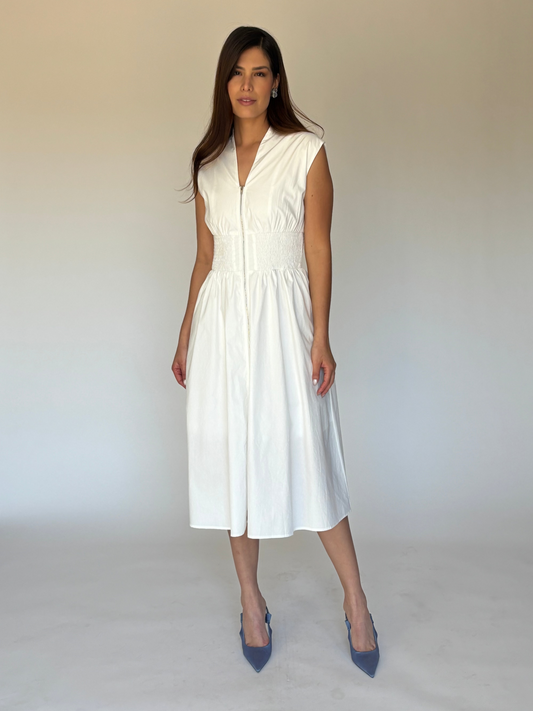 VESTIDO MIDI BLANCO Y7948