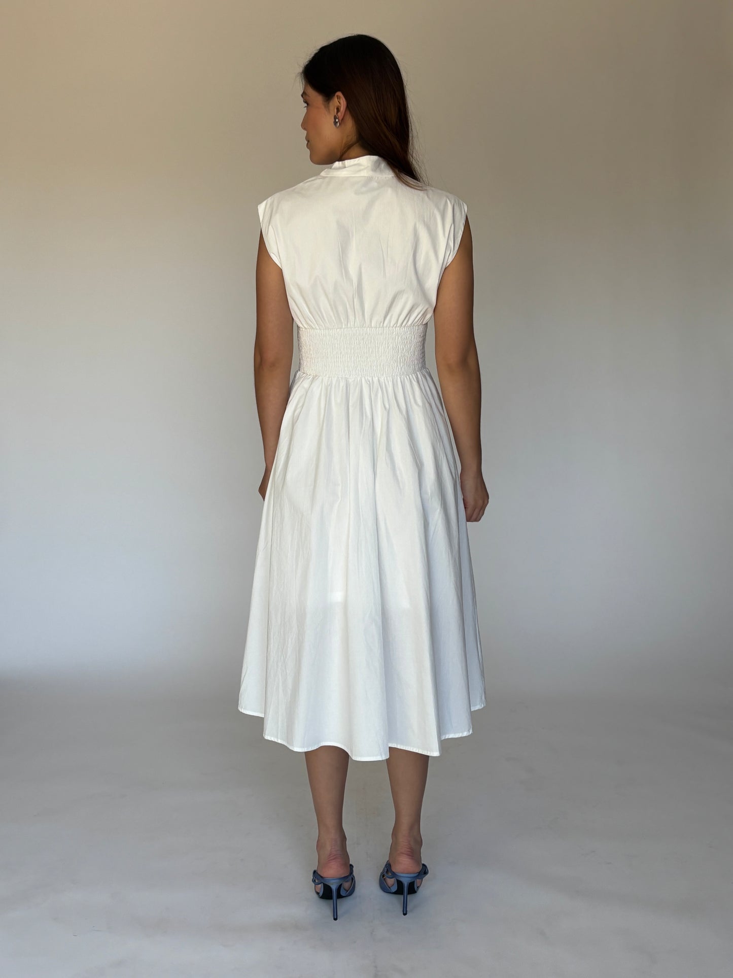 VESTIDO MIDI BLANCO Y7948
