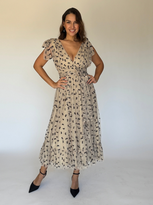 VESTIDO MIDI BEIGE D5861