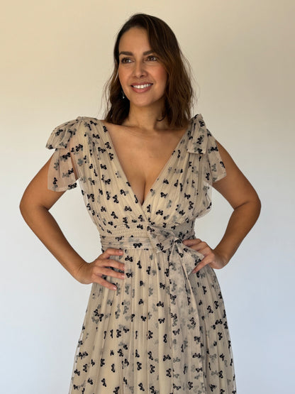 VESTIDO MIDI BEIGE D5861