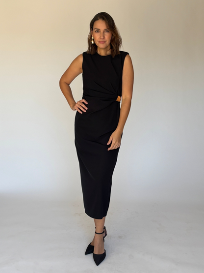 VESTIDO MIDI NEGRO 12101
