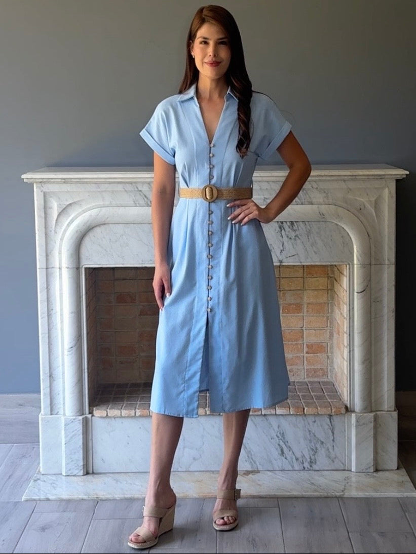 VESTIDO MIDI AZUL D105