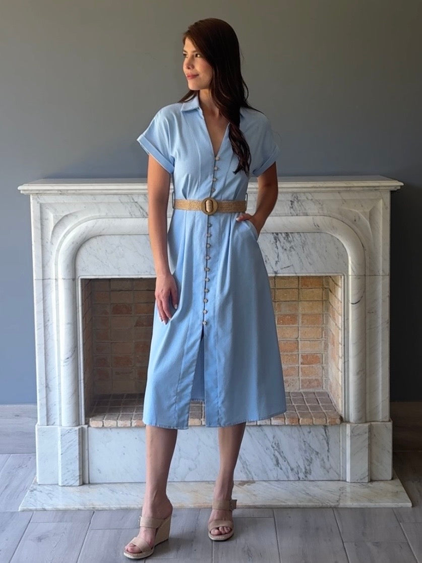 VESTIDO MIDI AZUL D105