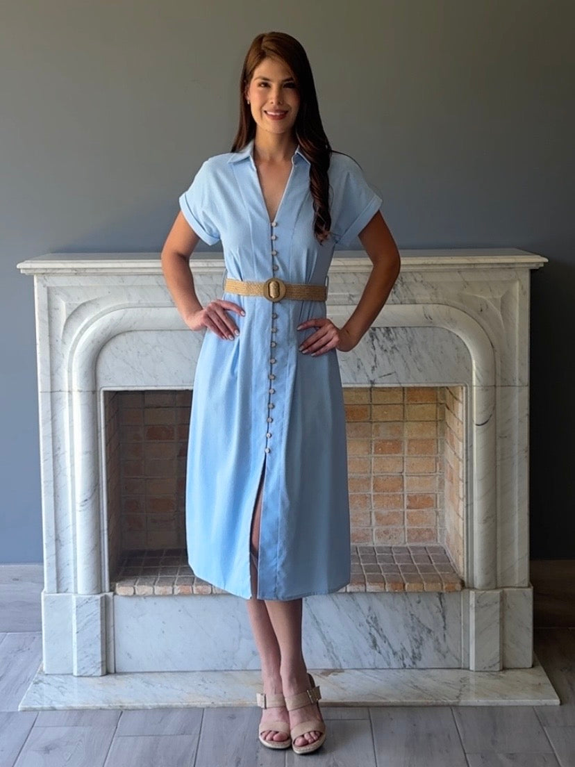 VESTIDO MIDI AZUL D105