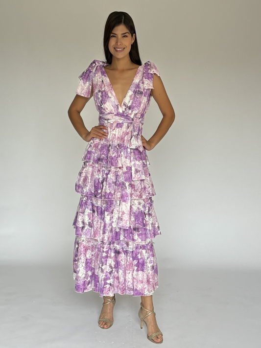 VESTIDO ESTAMPADO LILA LD5484