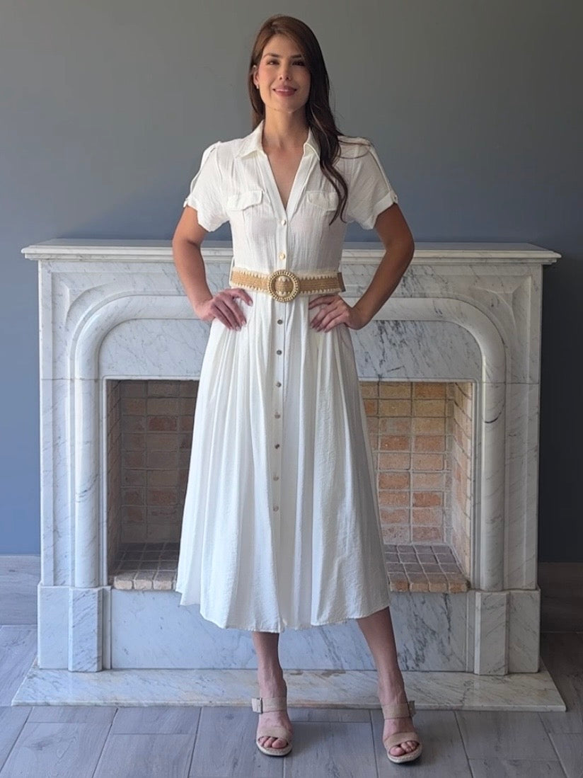 VESTIDO MIDI BLANCO M4171