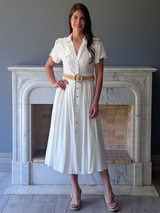 VESTIDO MIDI BLANCO M4171